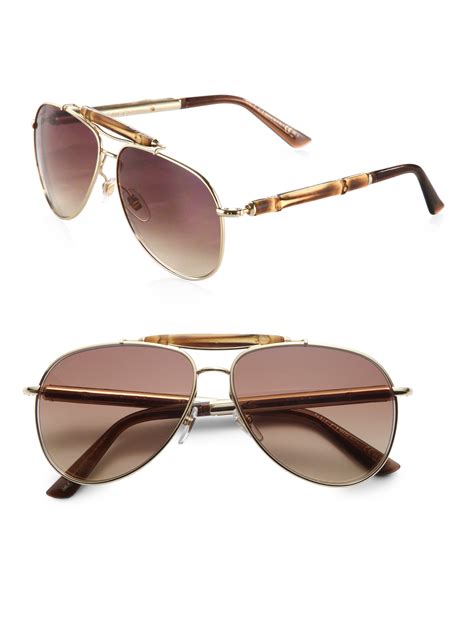 gucci aviator bamboo sunglasses|Gucci aviator sunglasses nylon arms.